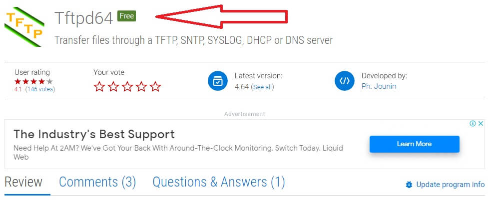 برنامه TFTP برای نصب IOS روتر