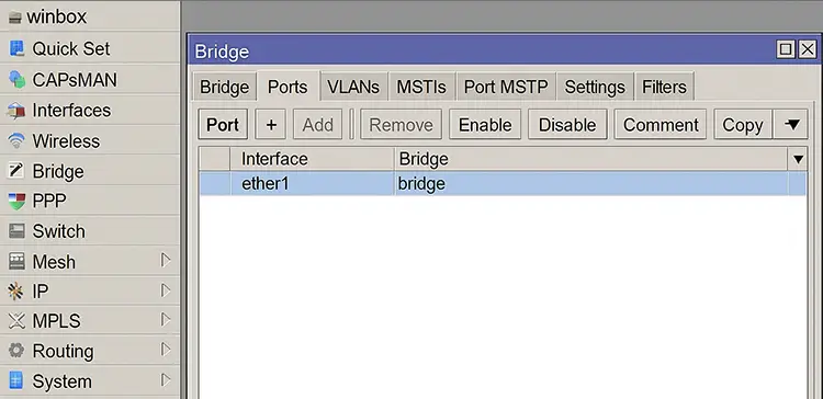آموزش Bridge در میکروتیک
