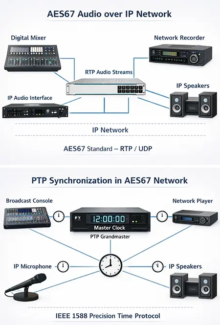 AES67 استفاده از Precision Time Protocol