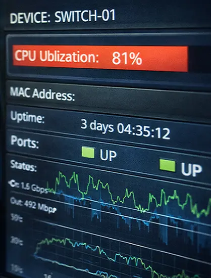 CPU بالا در سوئیچ گلوگاه پنهان