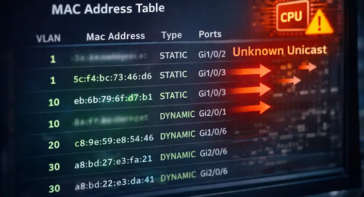 ناپایداری MAC Address Table
