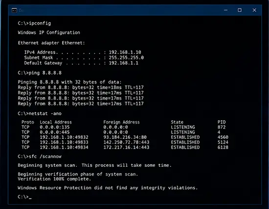 50 دستور CMD