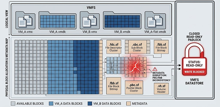 خرابی VMFS Metadata